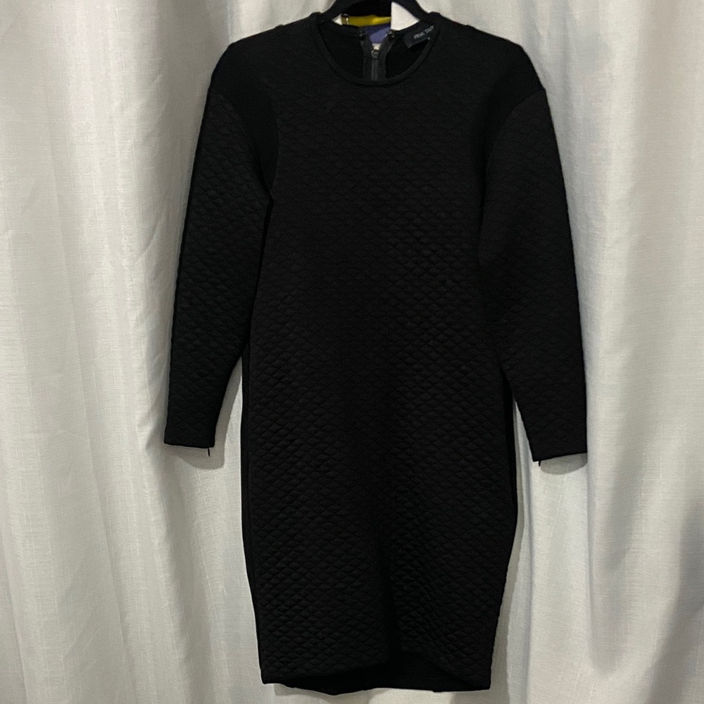 Pink Tartan Elegant Black Quilted Dress